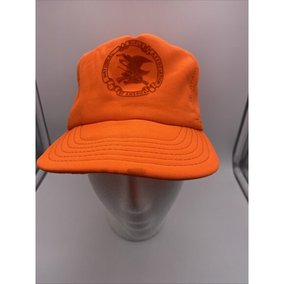 NRA Blaze Orange Vintage Adjustable Baseball Cap Hat Snap-back 90's - Picture 1 of 14